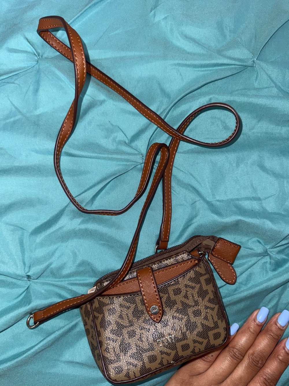 DKNY Mini Crossbody Bag with Tan & Brown